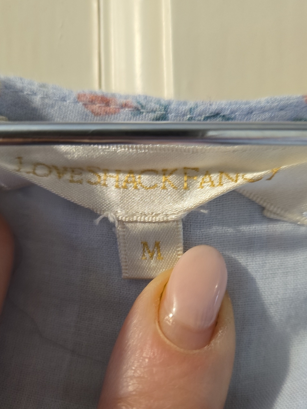 LoveShackFancy Powder Blue Ruffle Mini Dress - Picture 4 of 7